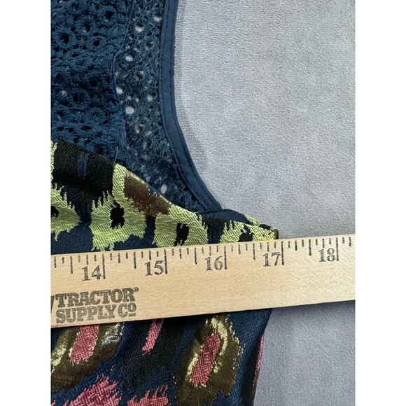 Anthropologie HD in Paris Tank Top Size 4 Yana Jacquard Metallic Peplum NEW NWT - Picture 6 of 16